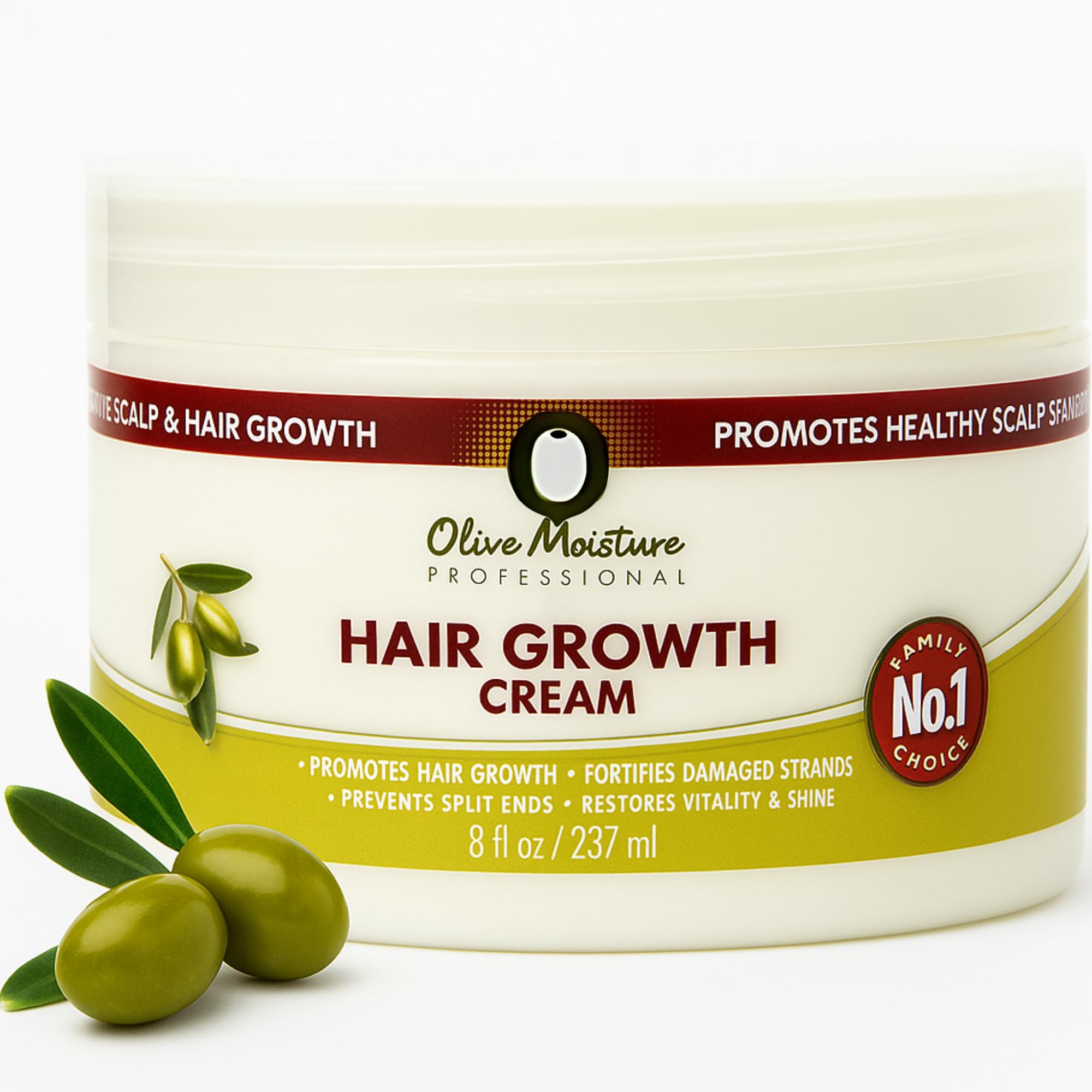 Olive Moisture Hair Growth Cream 8oz (237ml) – Stimulates Hair